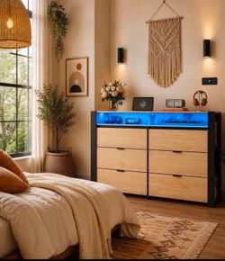 6 drawers dresser with led light, tv stand for bedroom new K-54