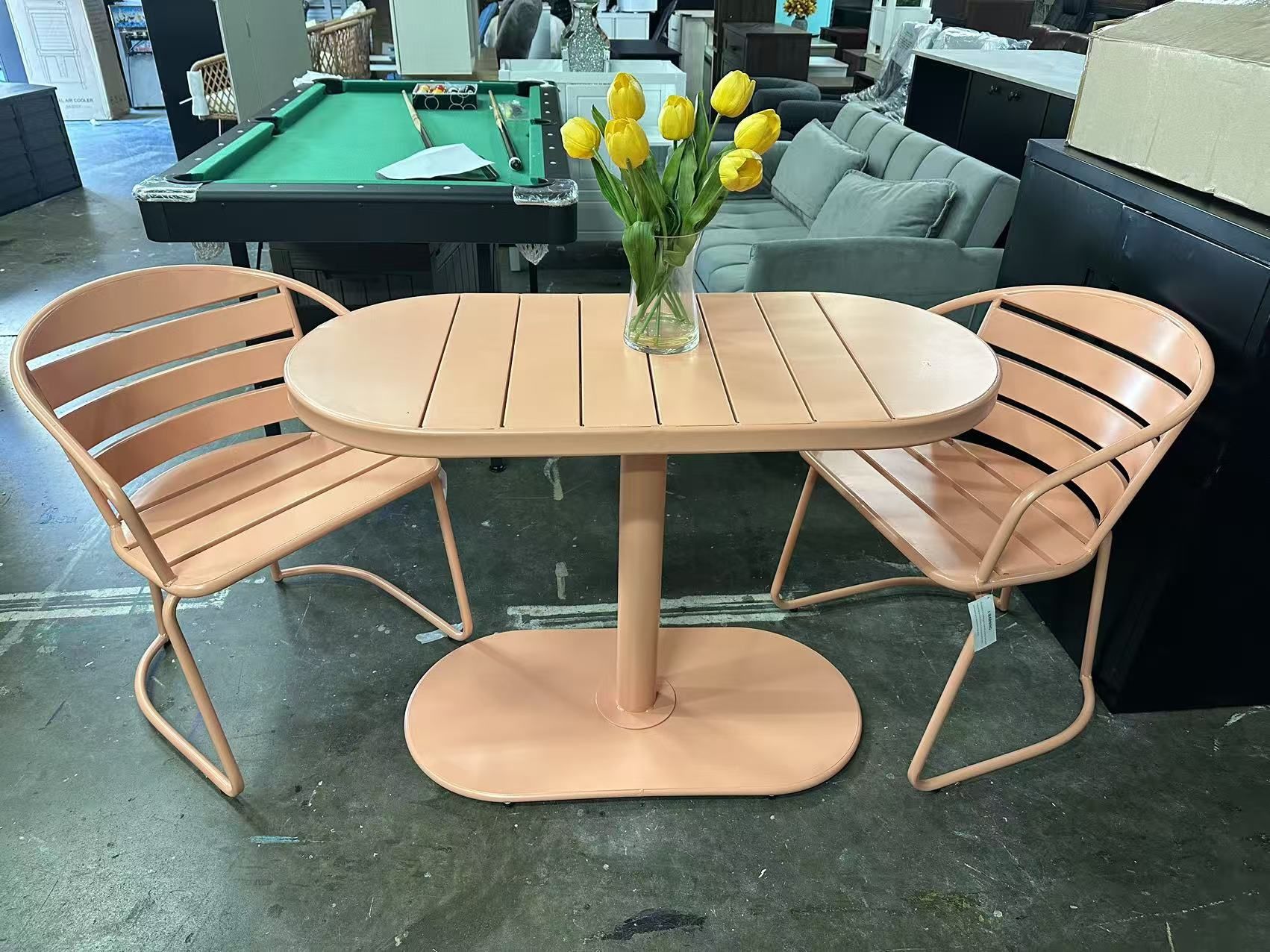 Patio Bistro Set 3 Piece Outdoor, Retro Metal Bistro Table and Chairs Set of 2, Waterproof Cafe Table Set for Indoor/Outdoor/Porch/Lawn/Balcony