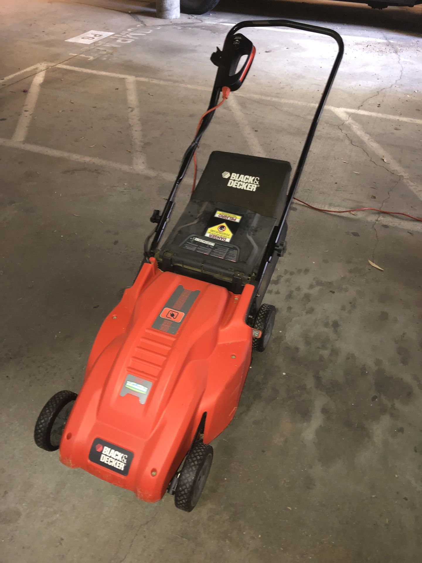 Electric lawn mower runs with cord