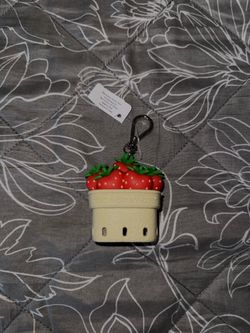 Strawberry basket hand sanitizer holder