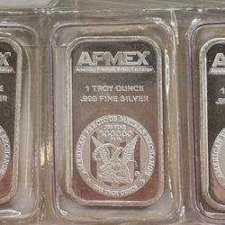 Lot Of 3- APMEX 1 OZ .999 Silver Troy Bars, Sealed