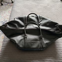 Coach Large Black Leather Duffle Bag