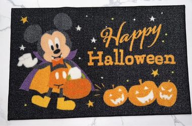 Disney Mickey Mouse Vampire Happy Halloween Accent Rug Door Mat 20”X32” New
