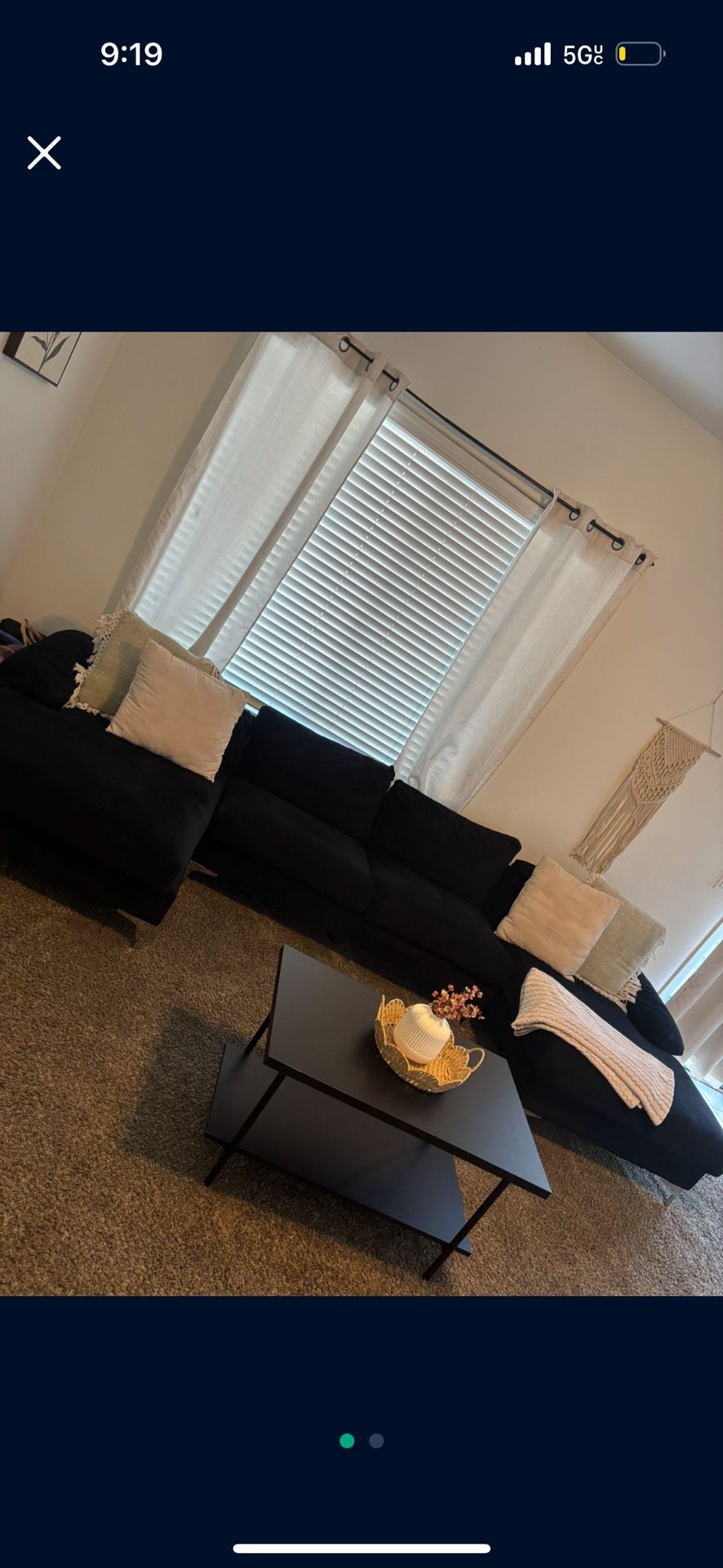 small black couch