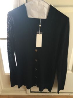 Tory Burch Black Simone Cardigan