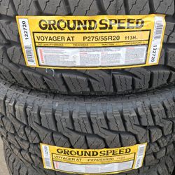 275-55-20 !!! GROUNDSPEED A/T !!! $530 LAS 4 LLANTAS MONTADAS Y BALANCEO INCLUIDO 👌 