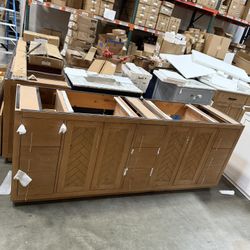 83” Bathroom Vanity In Wood Color 