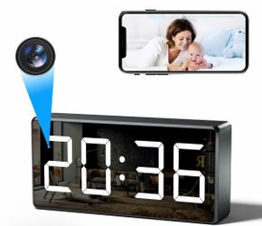Camera Clock WiFi Camera Covert Nanny Video Recorder 4K