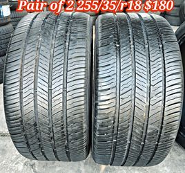 Pair of 2 kumho tires 255/35/r18 90% tread ‼️ free instalation and balance ‼️