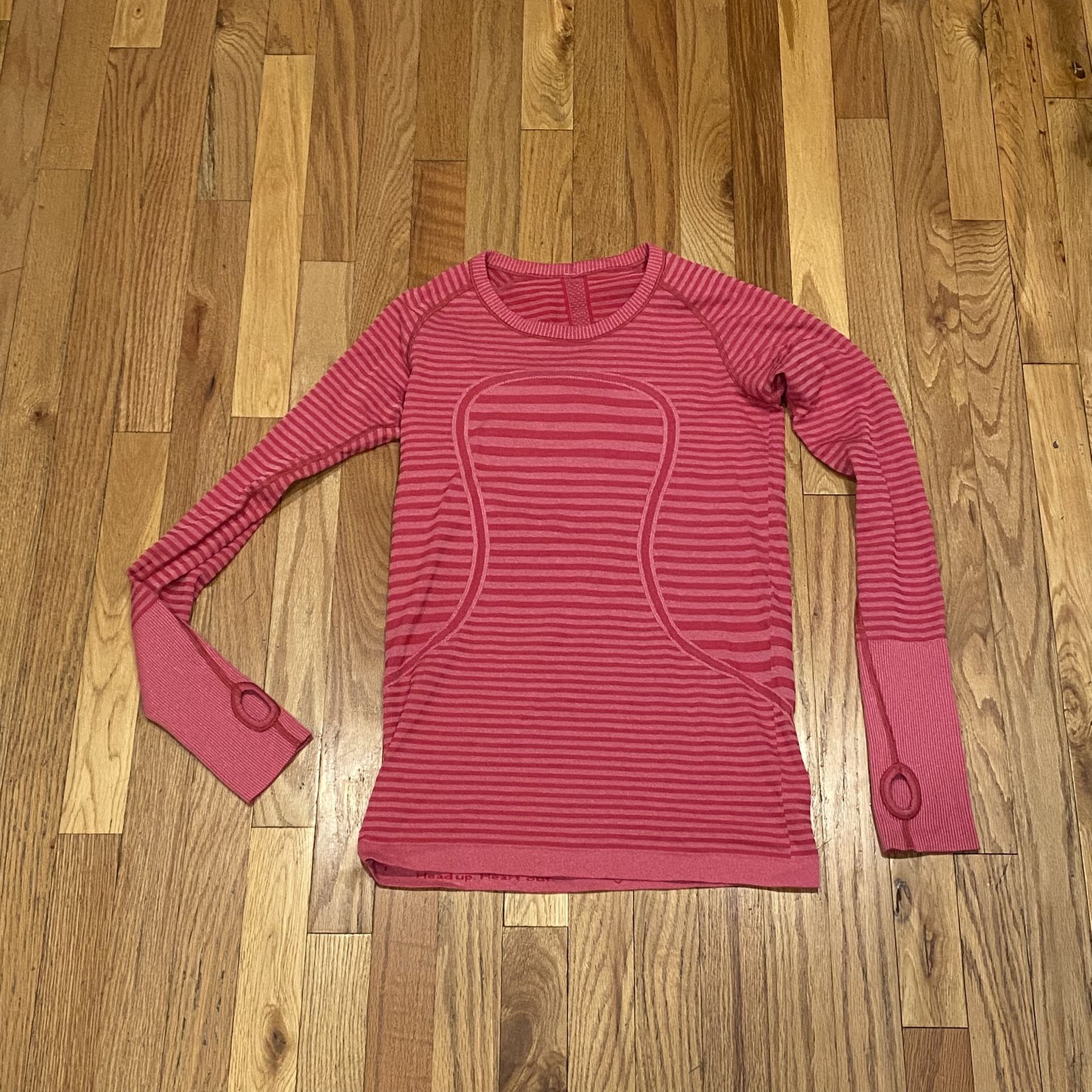 Lululemon Women’s Striped Pink Long Sleeve Top