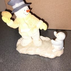 Vintage Russ Snowman And Baby Paguin