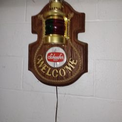1970's Schaefer Beer Nautical Welcome Sign 