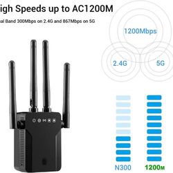 new WiFi to Ethernet Adapter Wireless Bridge - AC1200 5G/2.4G Dual Band Wireless Ethernet Adapter LAN Rj45 Port Convert Wired Device to WiFi to Wired 