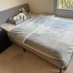 IKEA SLATTUM Bed Frame & Mattress (Full Size) - Used, Like New