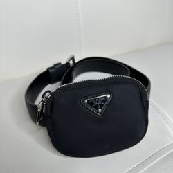 Prada Saffiano Leather Belt with Pouch