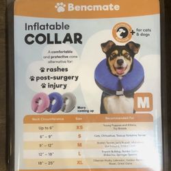 BENCMATE Protective Inflatable Collar for Dogs and Cats Soft Pet Recovery Sze M