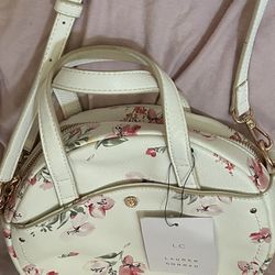 White With Flowers Purse $15 