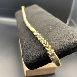 14K Stamped Cuban Herringbone Bracelet 8IN 5MM