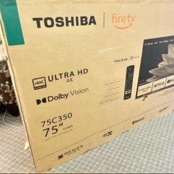 75 Tv Toshiba Smart 4k HDTV In Box 6 Month Warranty.  Free Delivery 