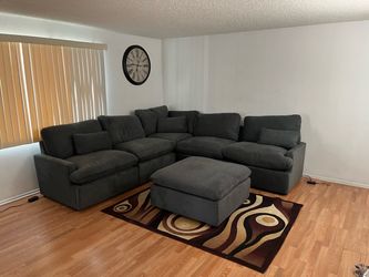 6 piece grey reclining sectional