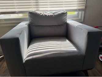 Modern Gray Fabric Accent Chair — Matches Loveseat, Great Condition