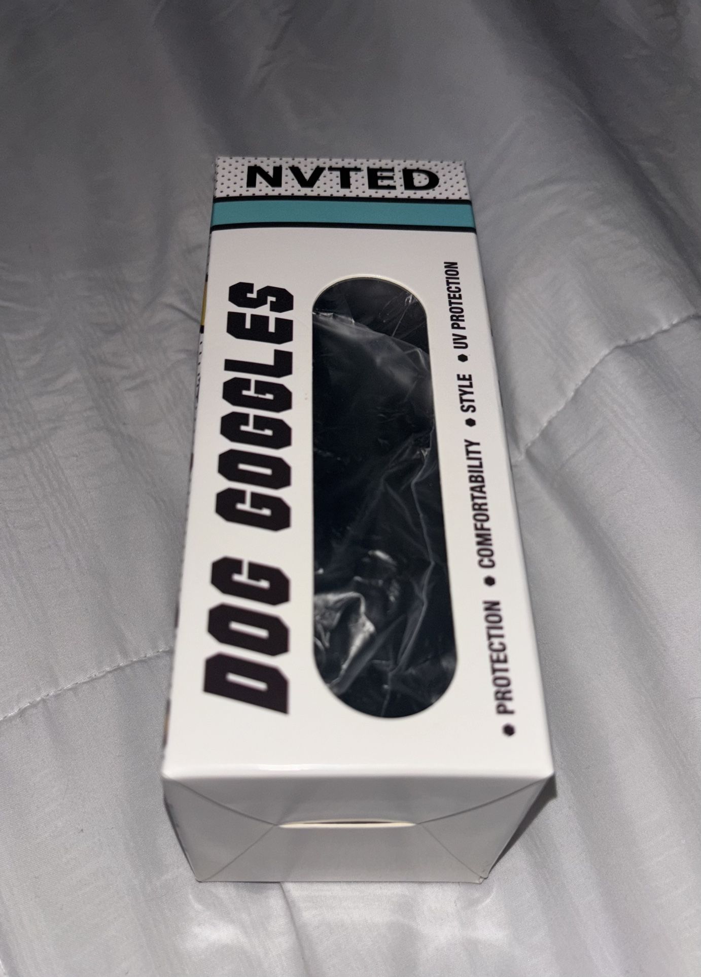 New! NVTED Dog Goggles - NIB - Protection - Comfort - Style - UV Protection- Black Frames