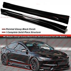 24-25 Tesla Model 3 MC Design Gloss Black Side Skirts