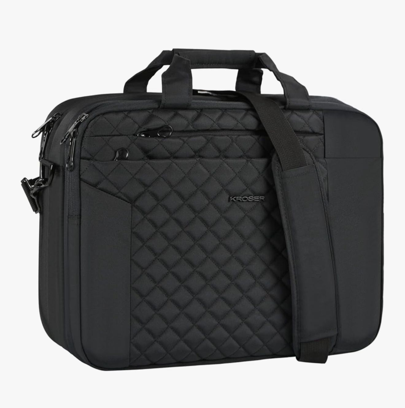 Black Quilted Fashion Laptop Bag Briefcase Work Shoulder Bag Handbag