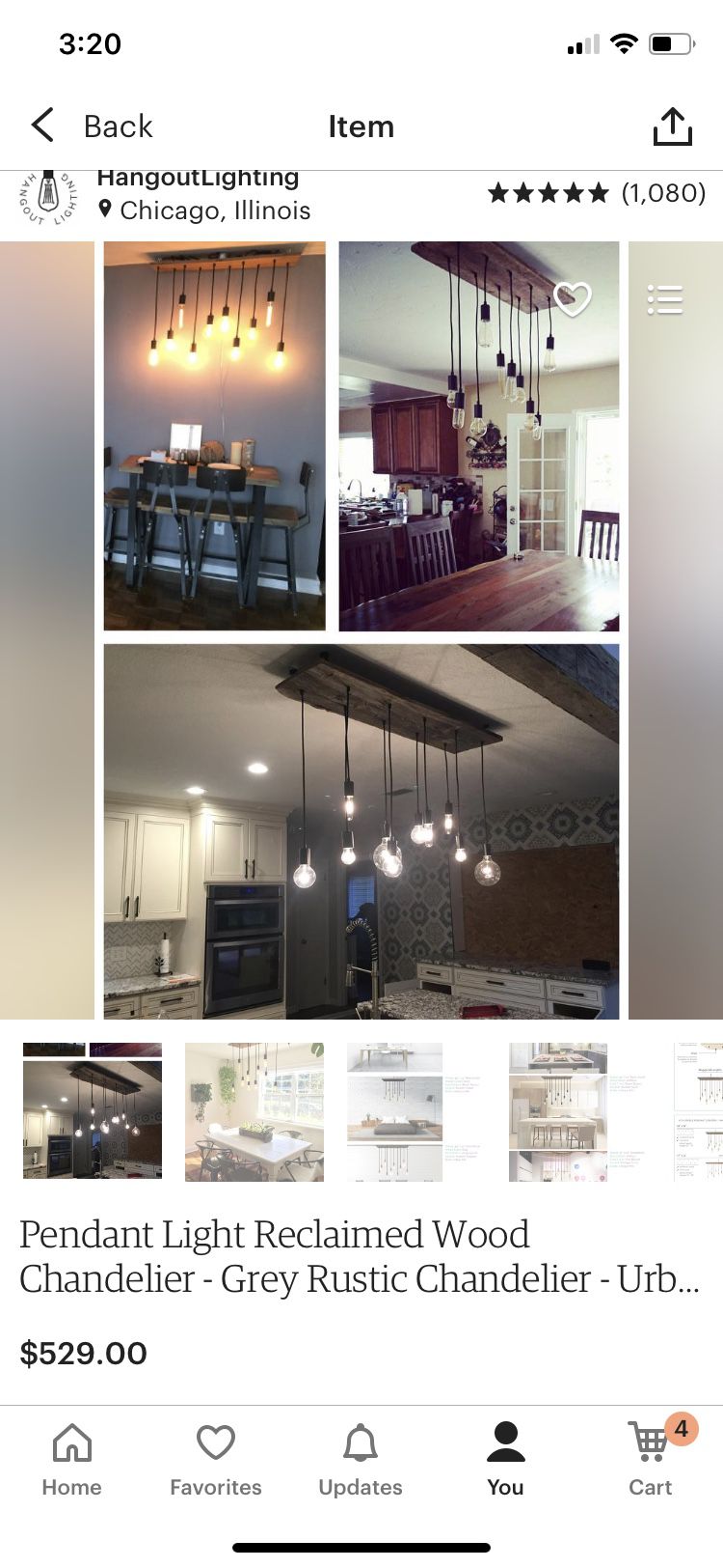 Industrial Ceiling Light Chandelier (from Etsy)