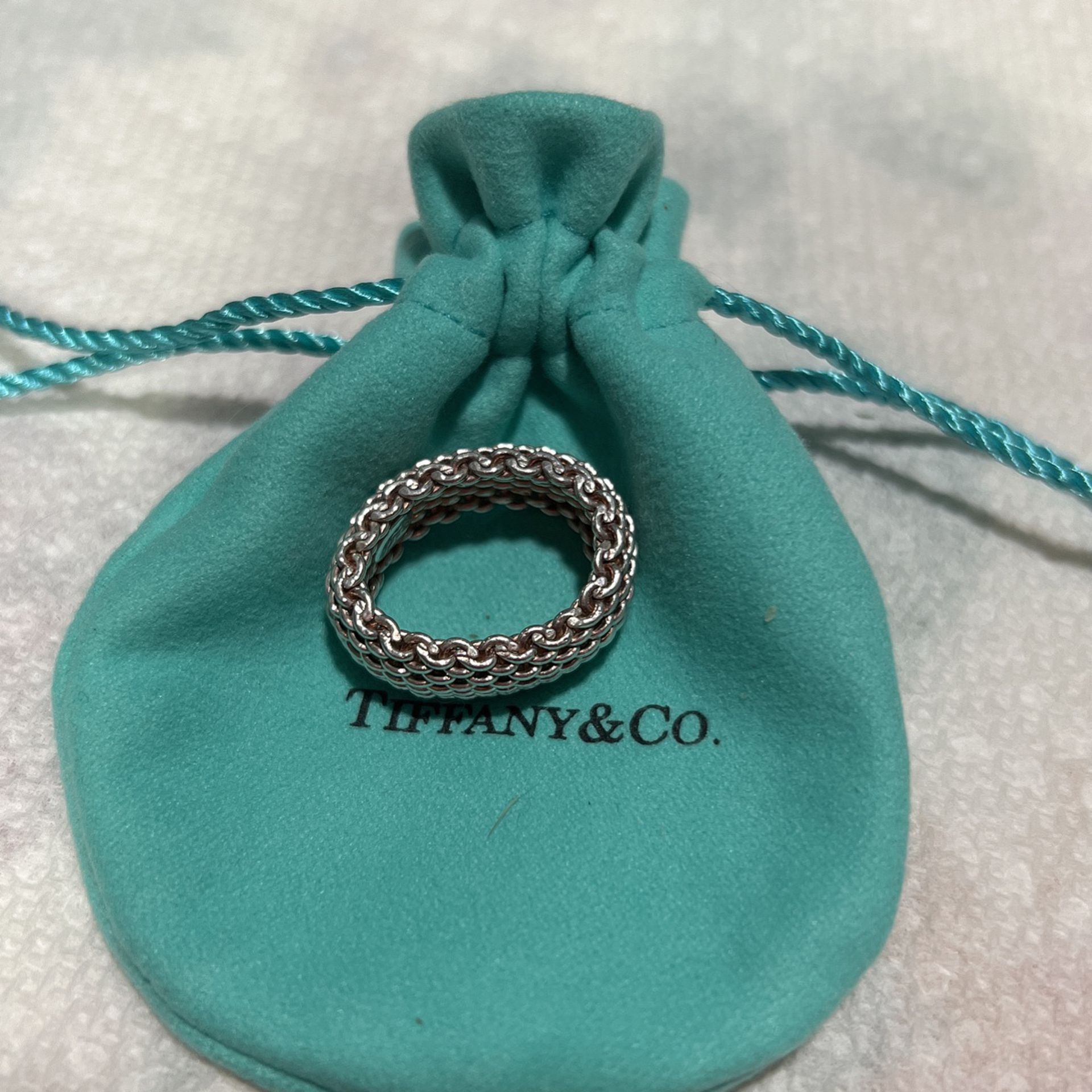Tiffany & Co Somerset Mesh 925 Ring Size 5-6