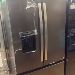 Whirlpool 36” dark stainless steel refrigerator 