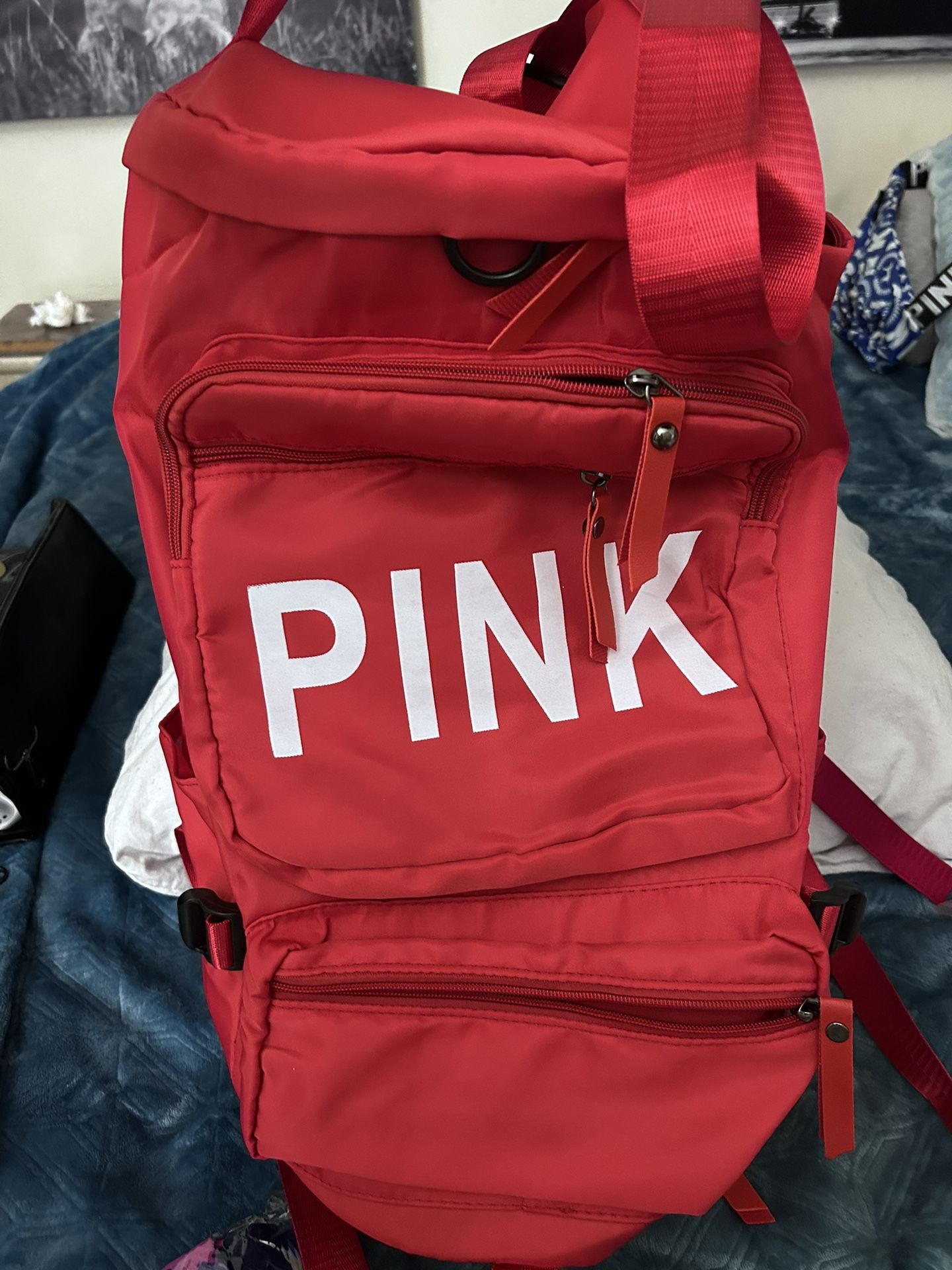 Pink New Backpack And Carry On