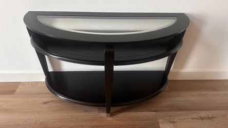 Black Console Table with Glass Top