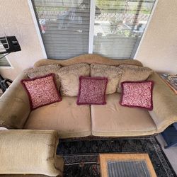 Brown Couch Set (as is)