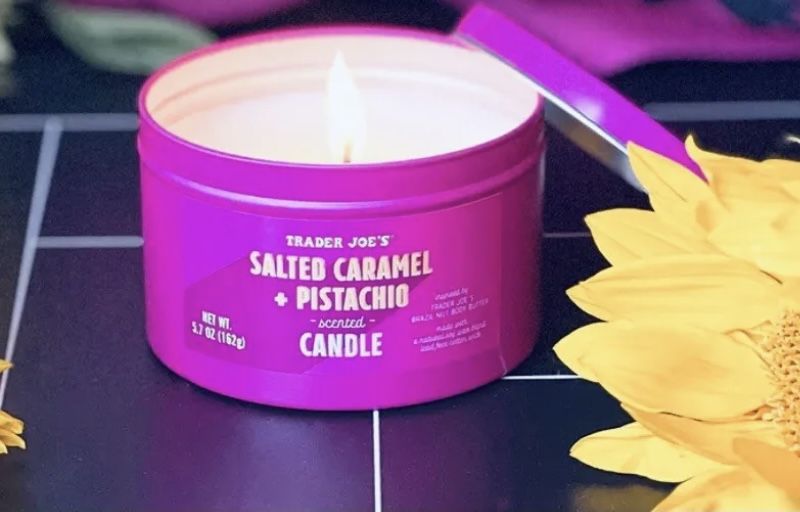 Trader Joes 🔥Salted Caramel and Pistachio Brazil Nut CANDLE 5.7 oz New &limited