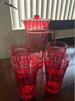 Pitcher and 4 cups