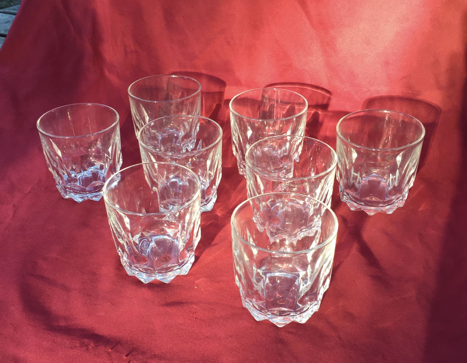 8 Vintage Crystal Rocks Glasses