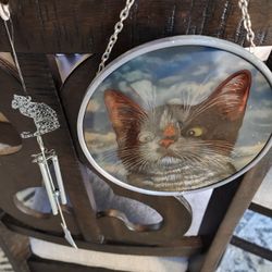 Hugo Hege Stained Glass Cat Pluse A Cat Wind Chime