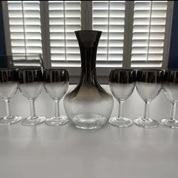 Vintage Decanter & 6 Wine Glasses