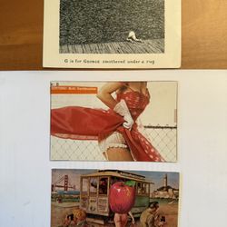 Set Of 3 Funny Used Vintage Postcards