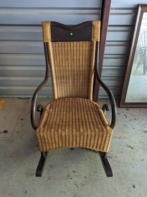 Pier 1 Bent Wood And Wicker Rocking Chair