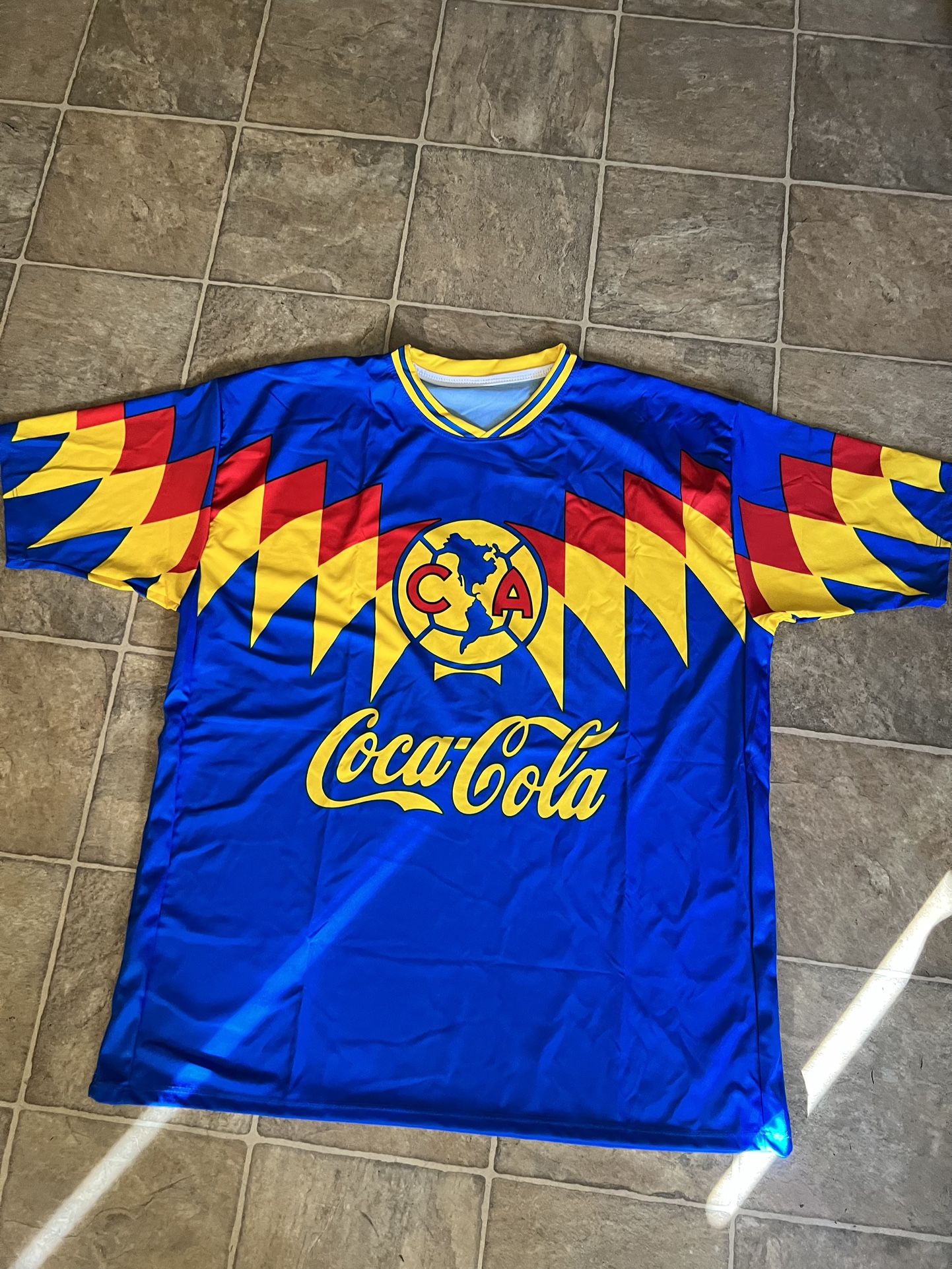 3xl ,4xl regular fit retro used excellent condition Soccer jersey 80s and 90s Club America Jersey Las Aguilas Blue & White .Camisa fútbol mexico Ameri