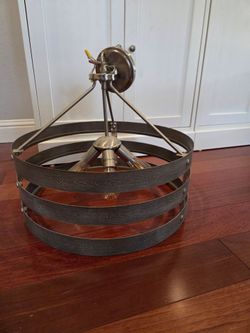 Modern metal chandelier with multiple bulbs