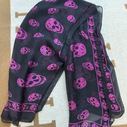 Alexander McQueen Silk chiffon skull scarf