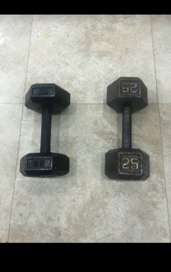 25lbs dumbbells both for $55