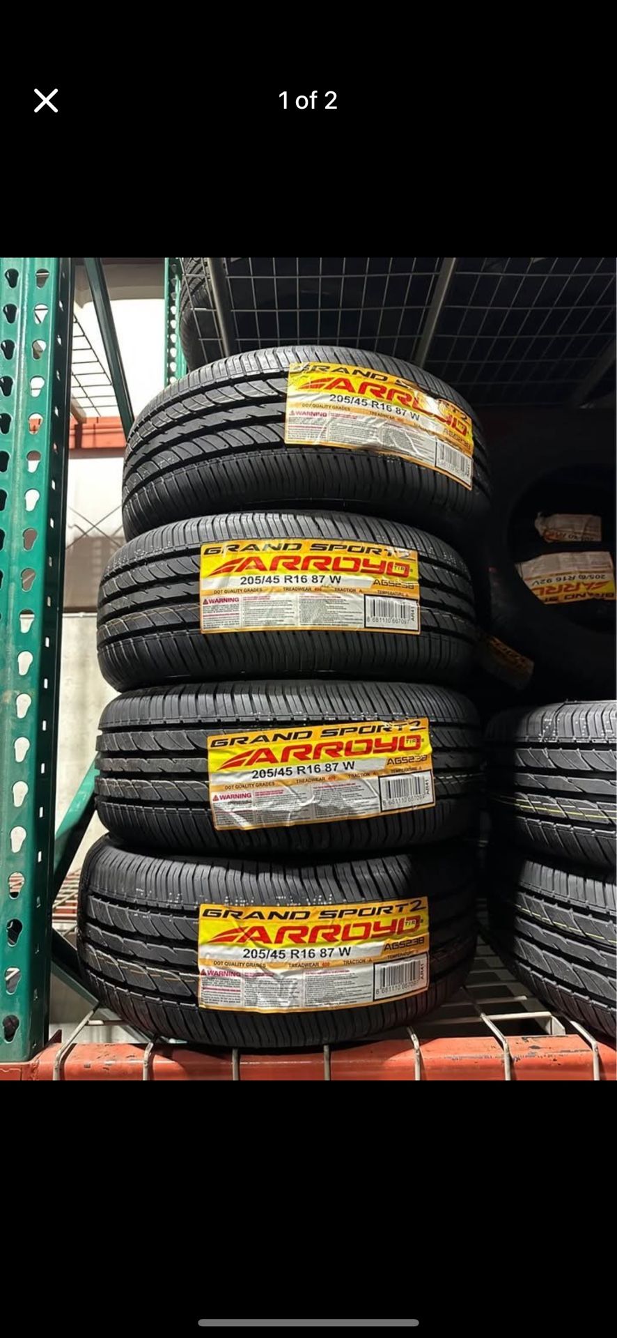 205/45/16 Arroyo Grand Sport A/S 87W Tires