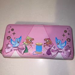 Loungefly Disney Cinderella Pink Dress Zip Wallet