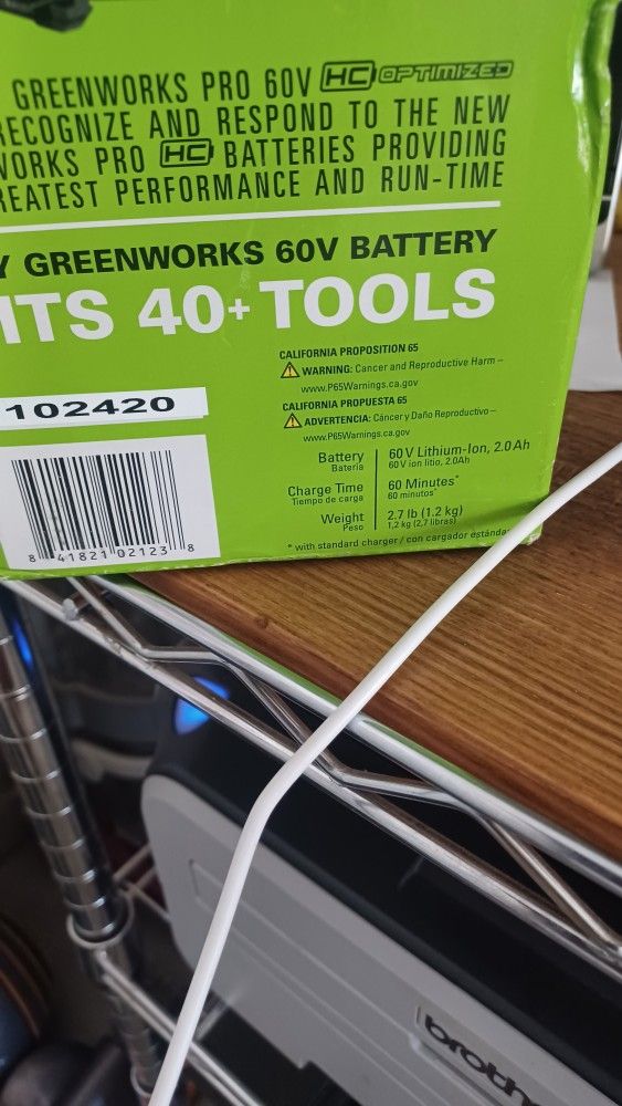 New High-Performance 60V 2Ah Lithium-Ion Battery - Compatible with All 60V Tools