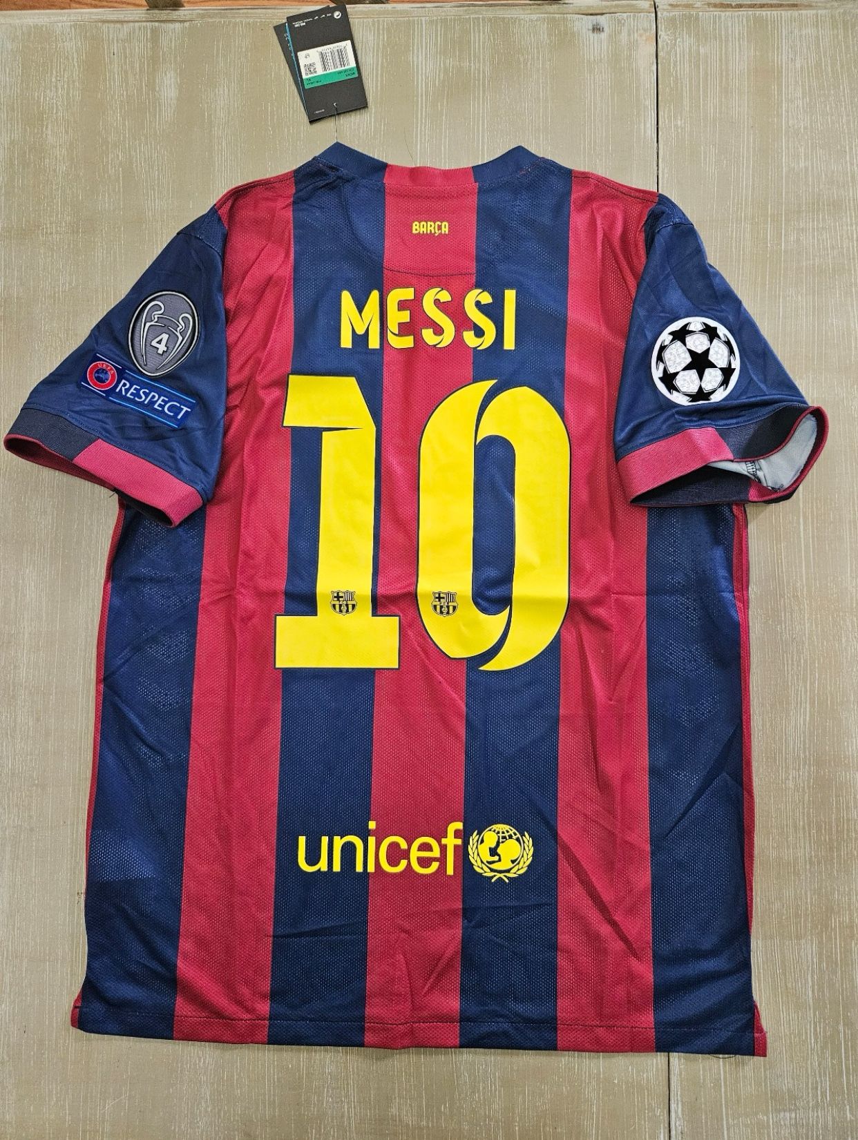 MESSI 10 FC Barcelona Jersey 2014/2015 Final Champions League Jersey M