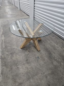 Coffee table - Contemporary plate glass coffee table - $50